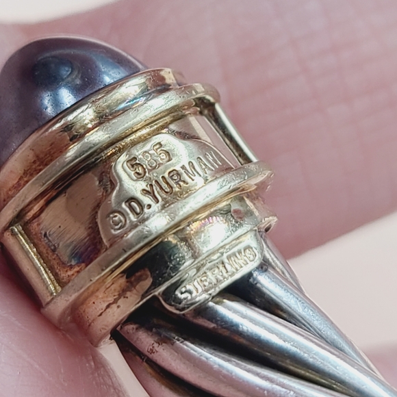 David Yurman 10mm Renaissance Hematite Rhodolite Garnet with Gold - Picture 6 of 9